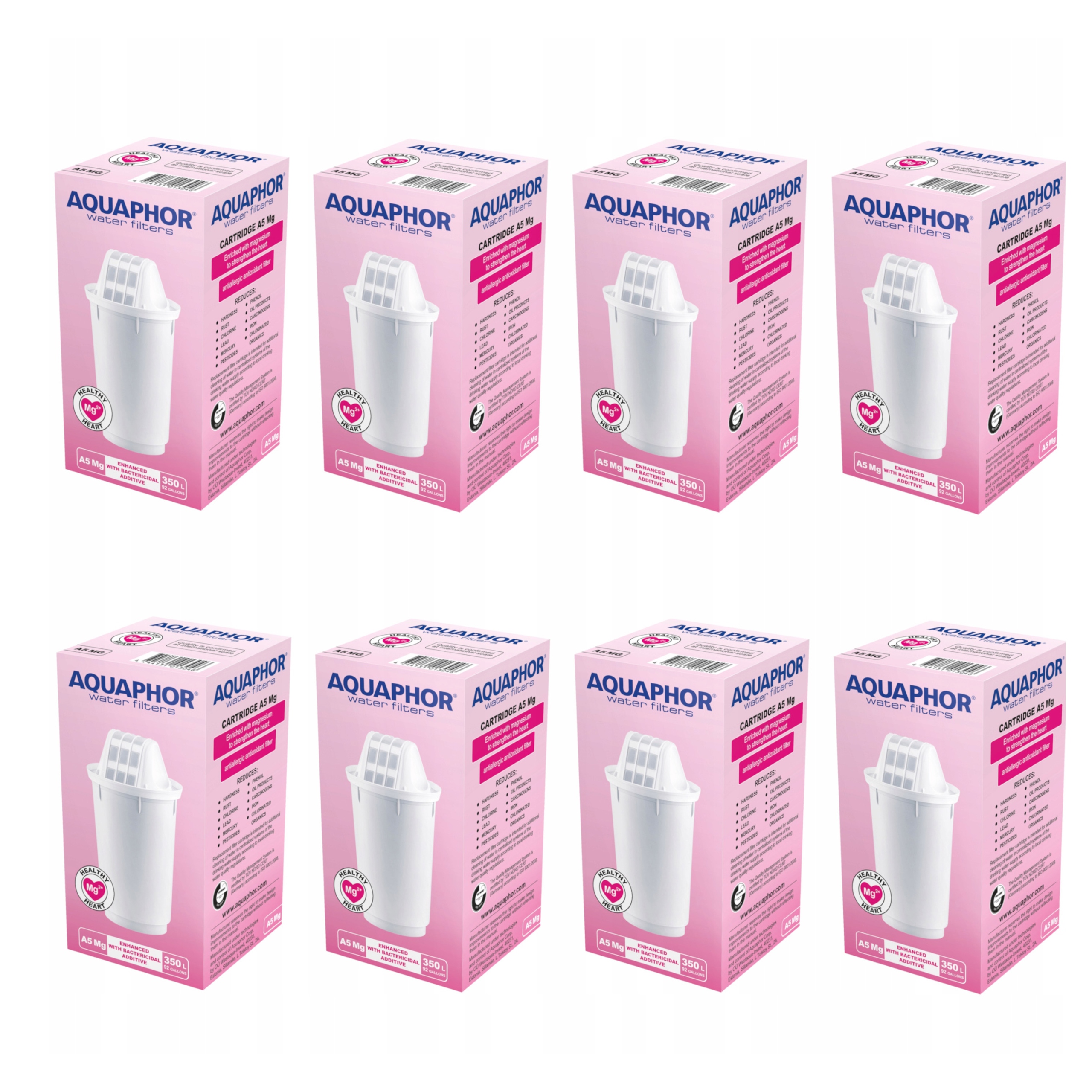 Filtrační vložka pro obohacování vody o hořčík Aquaphor A5 Mg, sada 8 kusů
