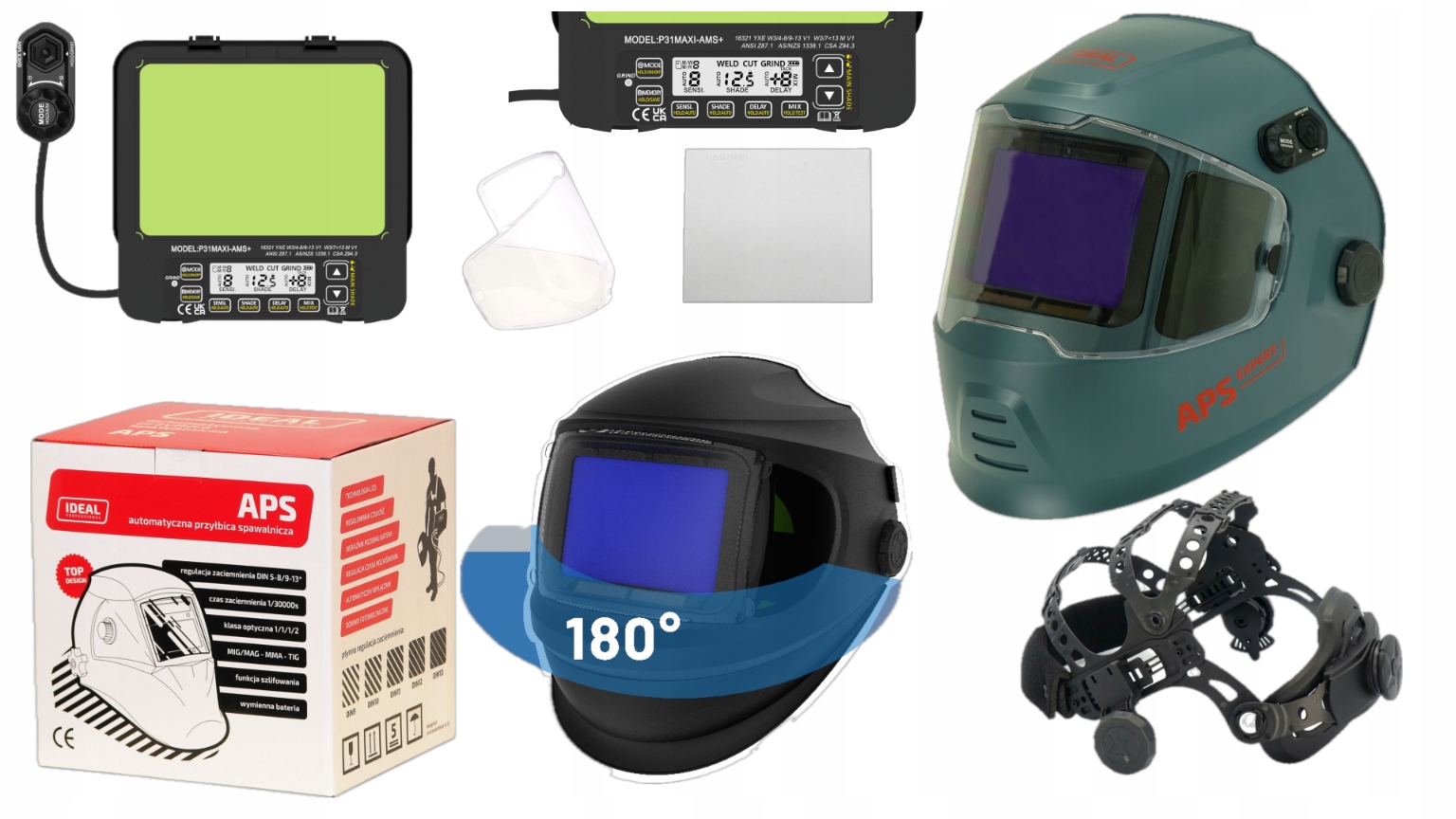 Przyłbica spawalnicza automatyczna Aps Expert P31-MAXI X2 Grey TrueView+