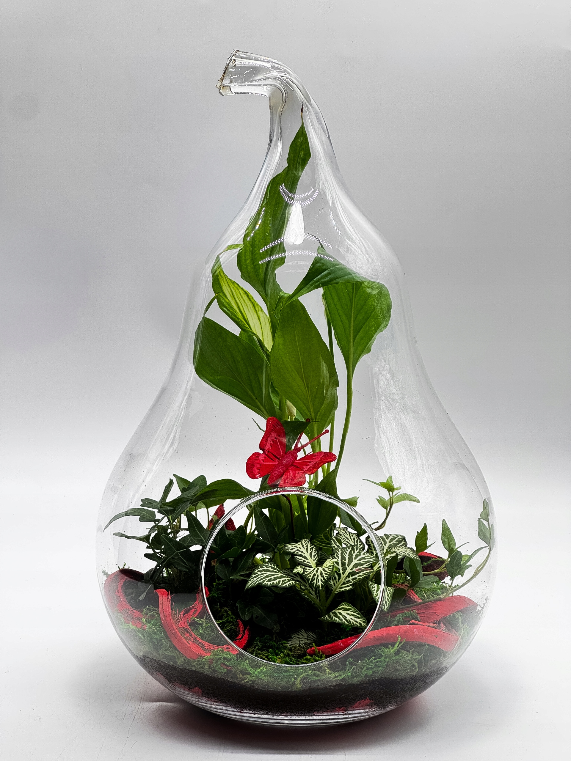 Les ve skle XXL Hruška Hotová kompozice, Červená, Dárek, Velká zahrada