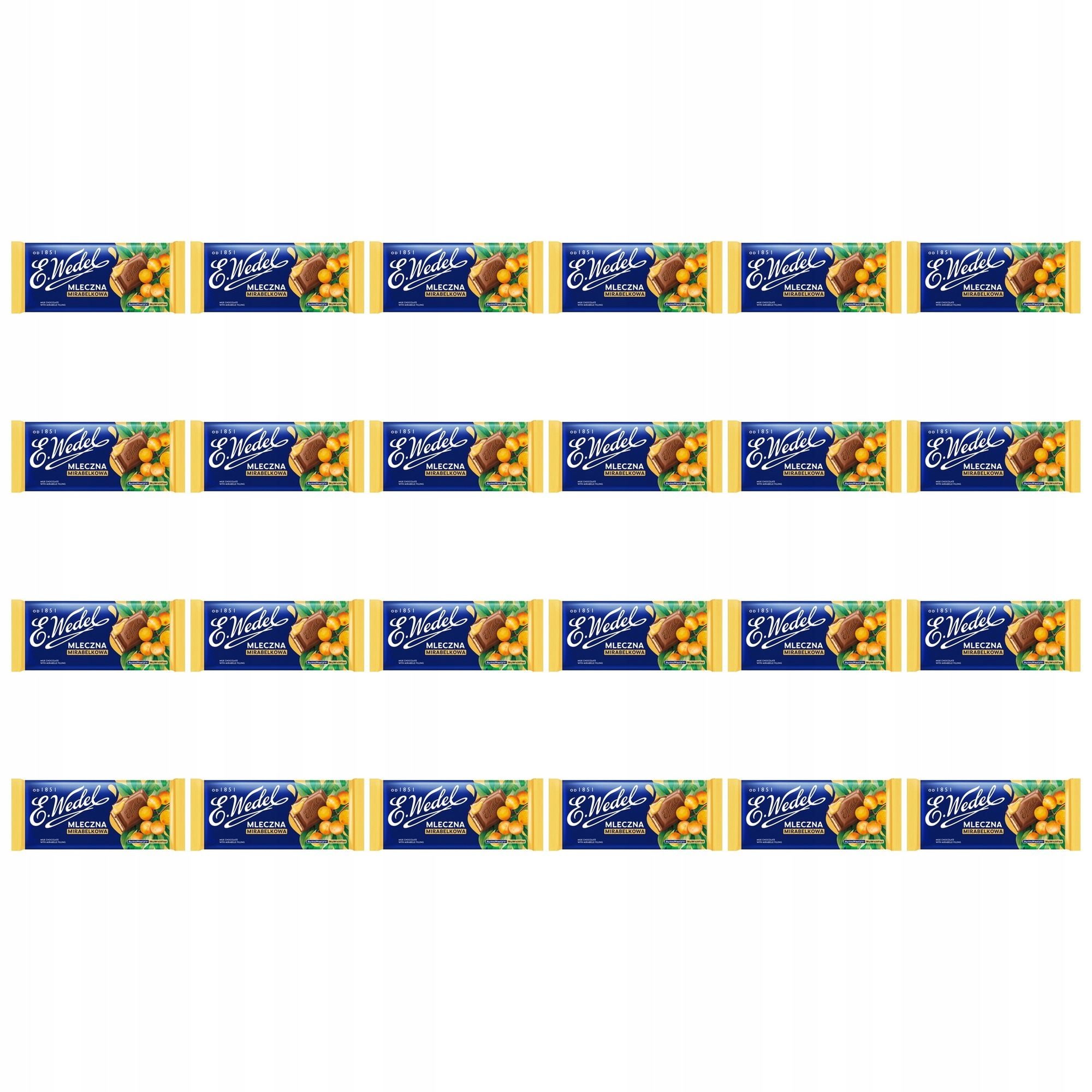 24x 100g E.Wedel Czekolada mleczna mirabelkowa
