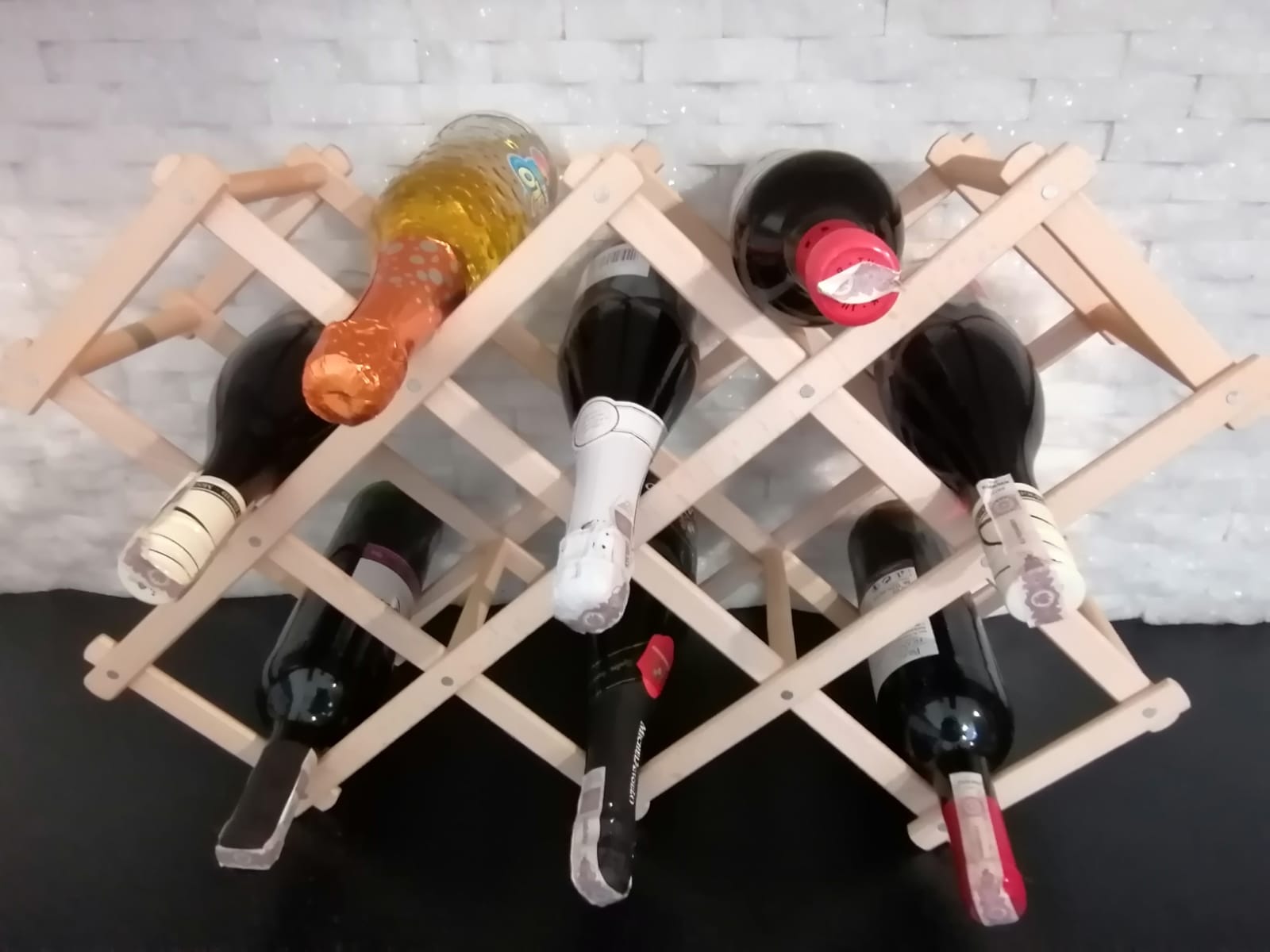 

Regał Stojak Na Wino Drewniany Składany 10 Butelek