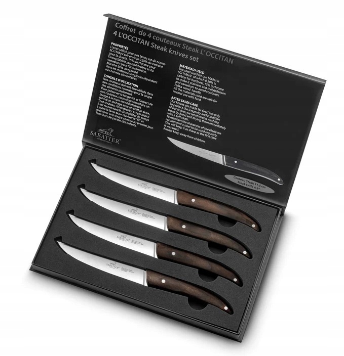 Sada nožov na steaky Sabatier Occitan 4 kusy 11,5 cm drevo inox