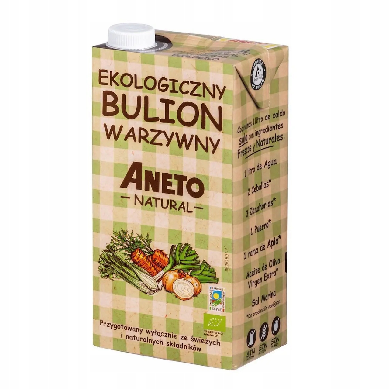 Tekutý Bezlepkový Zeleninový Vývar Bio 1 L Aneto Natural
