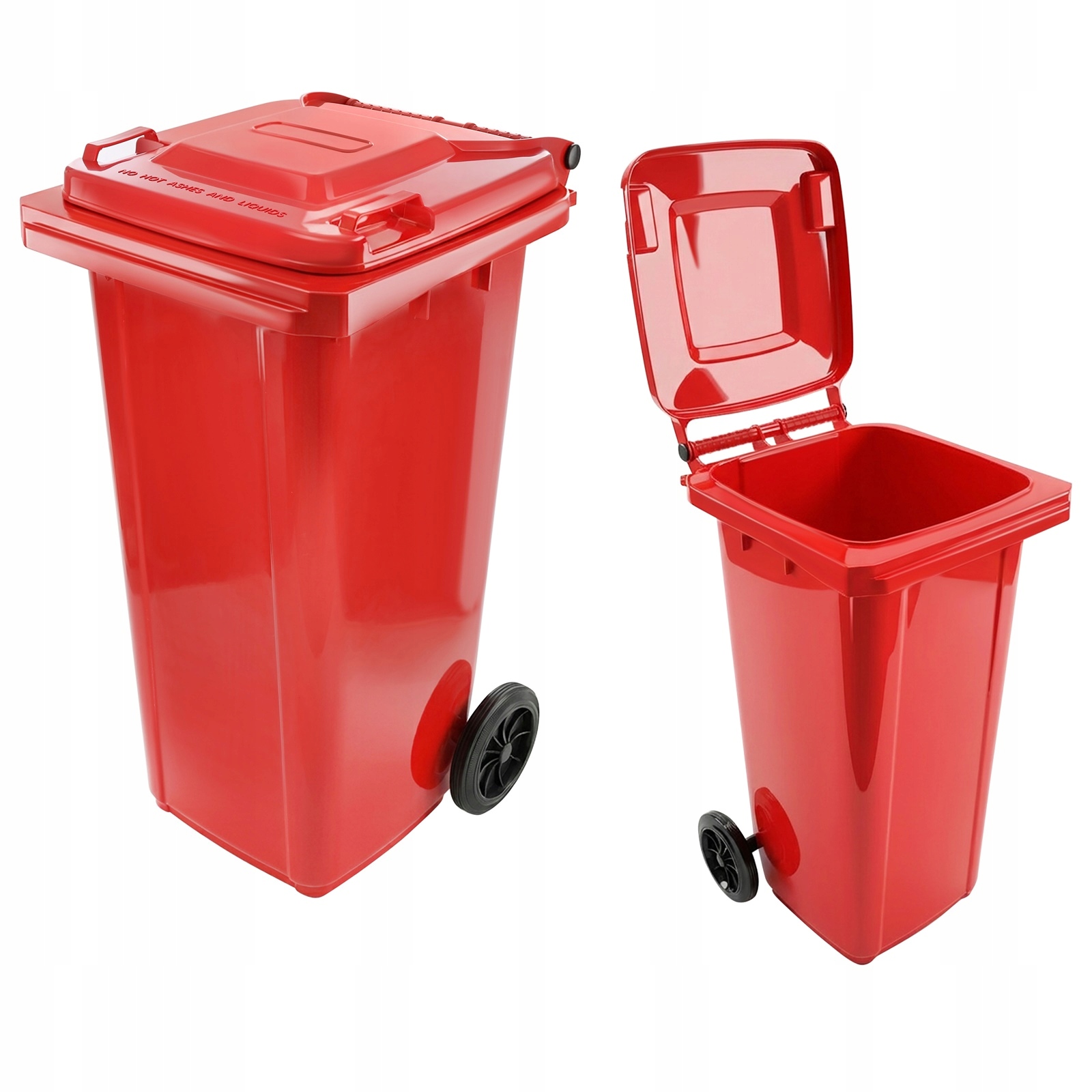 Kosz na śmieci 120L czerwony odpady medyczne niebezpieczne tekstylia