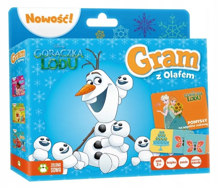 Gram z OLAFEM KRAINA LODU FROZEN książka puzzle kukiełki Zielona Sowa U