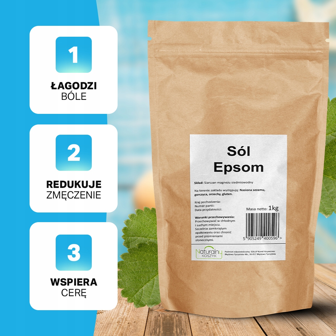Epsom druska 1 kg – pakuotė / prekės ženklas