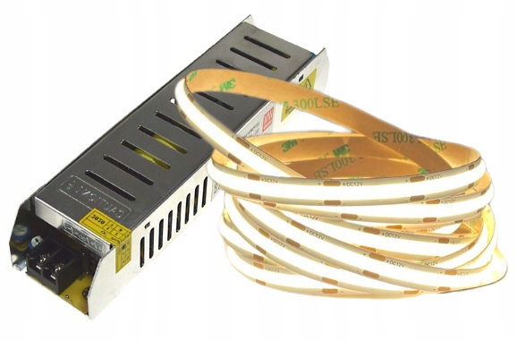 Bardzo mocna Taśma Led Neon Cob 24V biała Neutralna z zasilaczem 2400D 5m