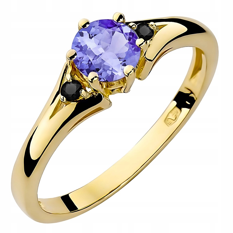 Zlatý Prstýnek pr. 585 s brilianty 0,029 ct a Tanaznit 0,50 ct 14k