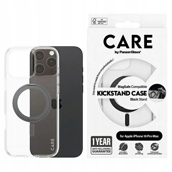 Pouzdro Care od PanzerGlass Funkce Kickstand Case s MagSafe pro iPhone 16 Pro