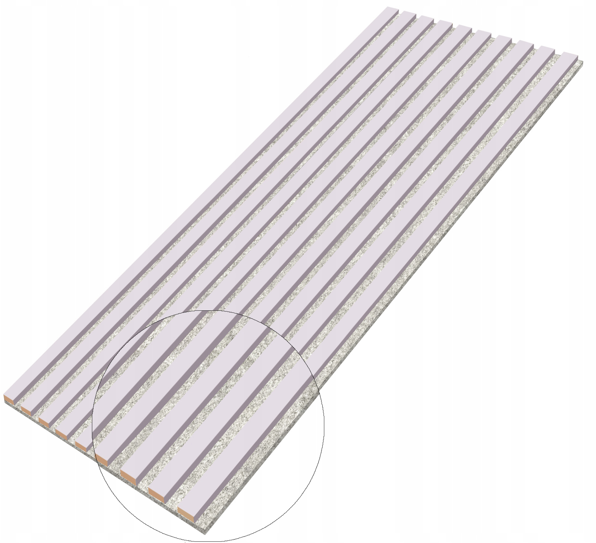 Lamelové nástěnné dekorativní panely na Šedém Filcu 10 světlá levandule 275x46