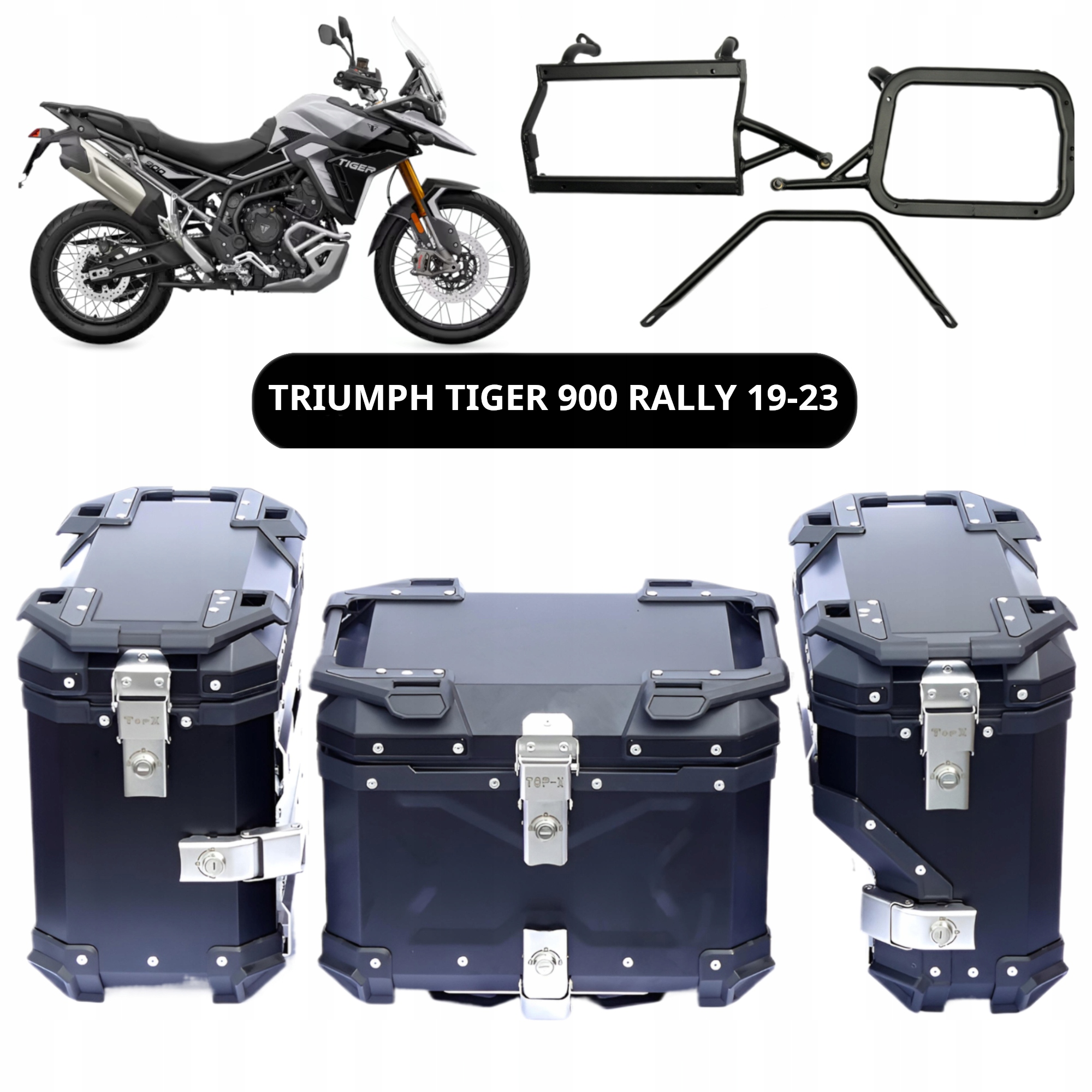 Eloxované Hliníkové Kufry Konstrukce Triumph Tiger 900 Rally 19-23 Set TopX