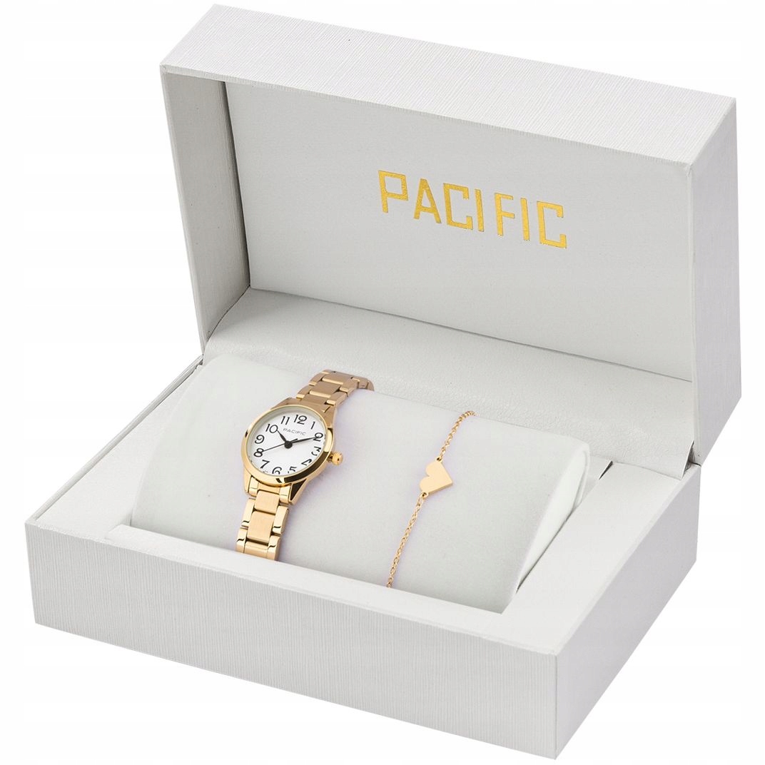 Pacific X6131-22 komplet zlatý náramek srdce elegantní sada
