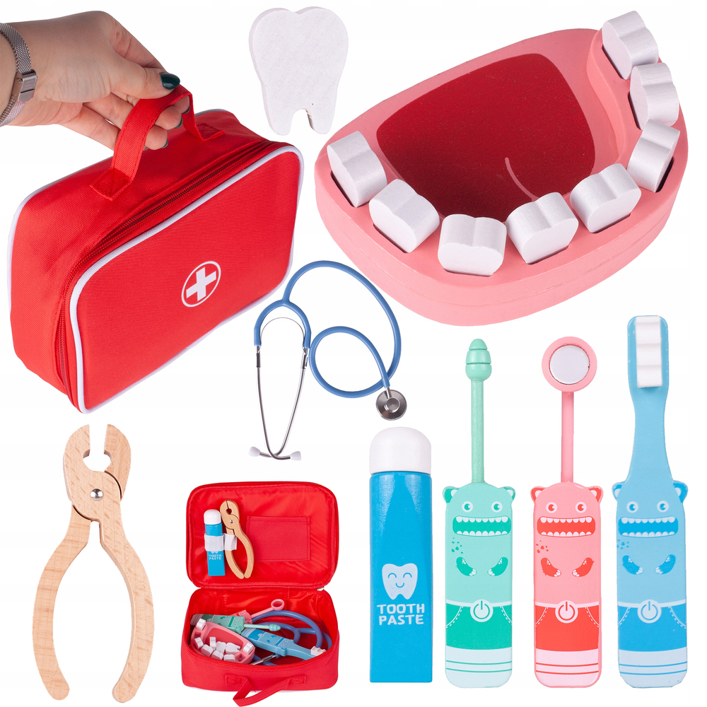 

Drewniany Zestaw Małego Dentysty W Walizce