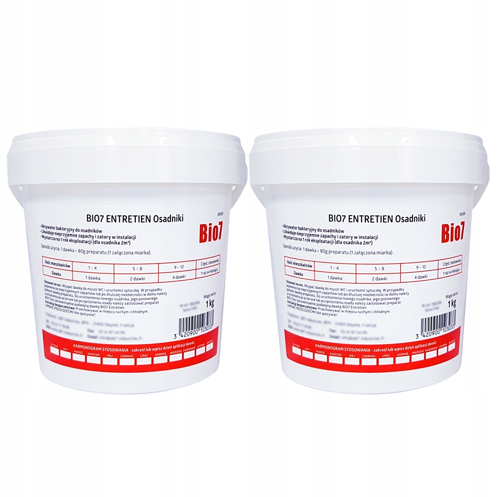 

Bio7 Entretien Osadniki Bakterie oczyszczalnia 2kg