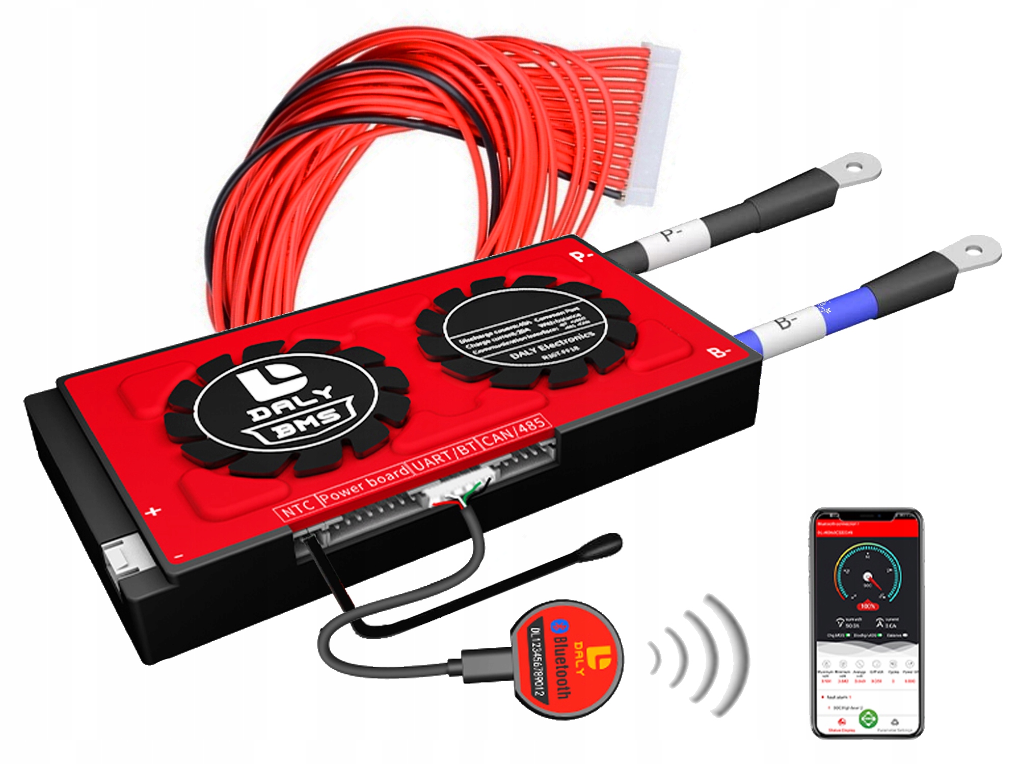 Moduł Smart BMS 16S 100A LiFePO4 Balanser BT DALY Kod producenta 103141