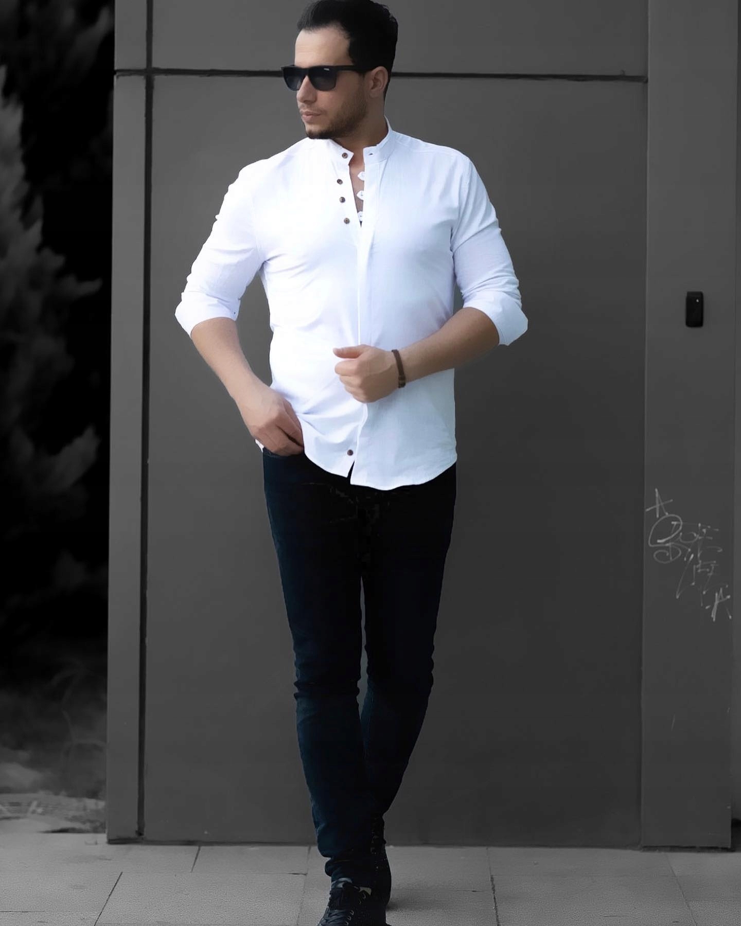 Koszula Męska Codzienna Lniana Len Stójka Kolory Rozmiar 3XL