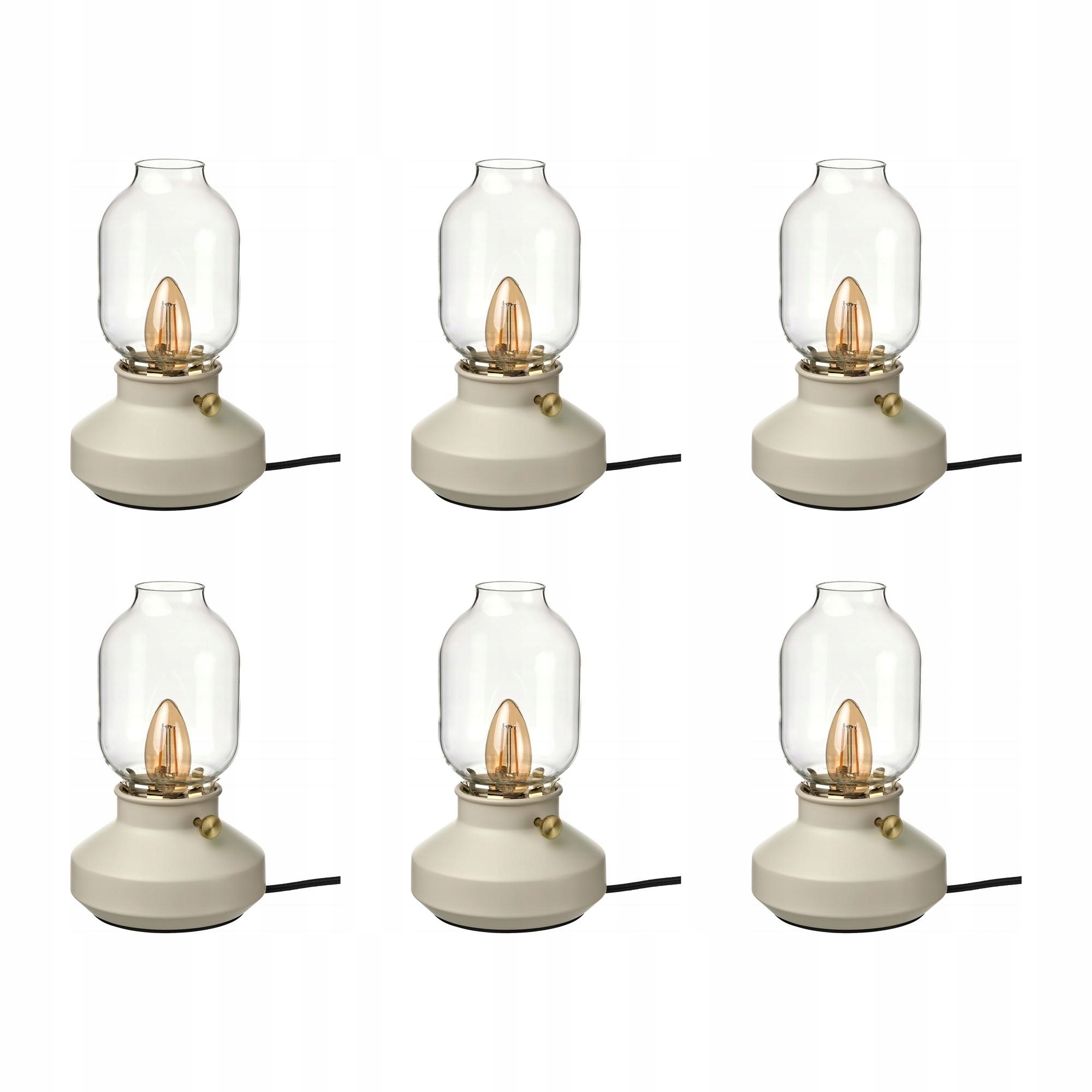 6 szt. Lampa stołowa Tarnaby beżowa 25 cm ściemniana