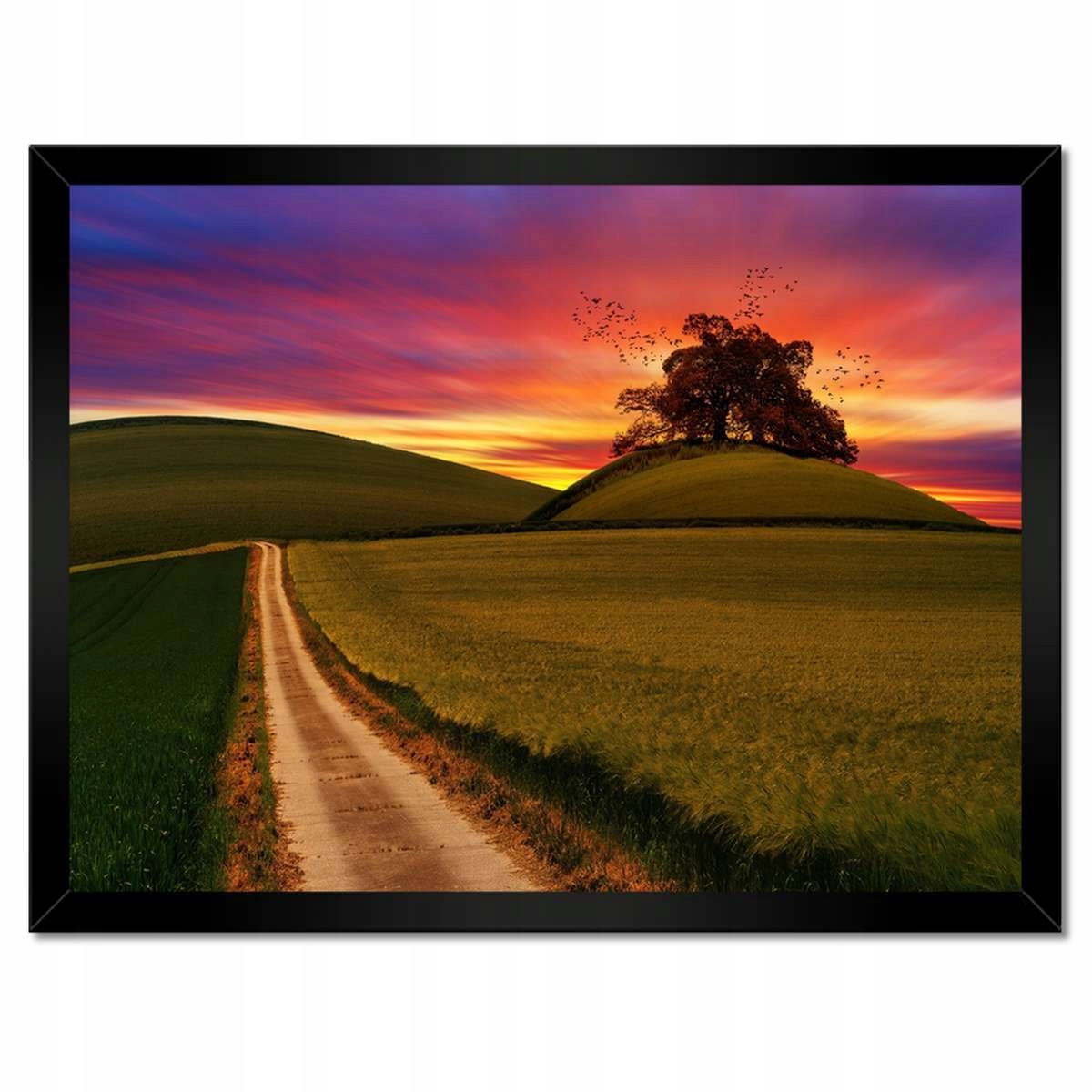 Plakáty v rámu 40x30 Západ slunce Hory Strom