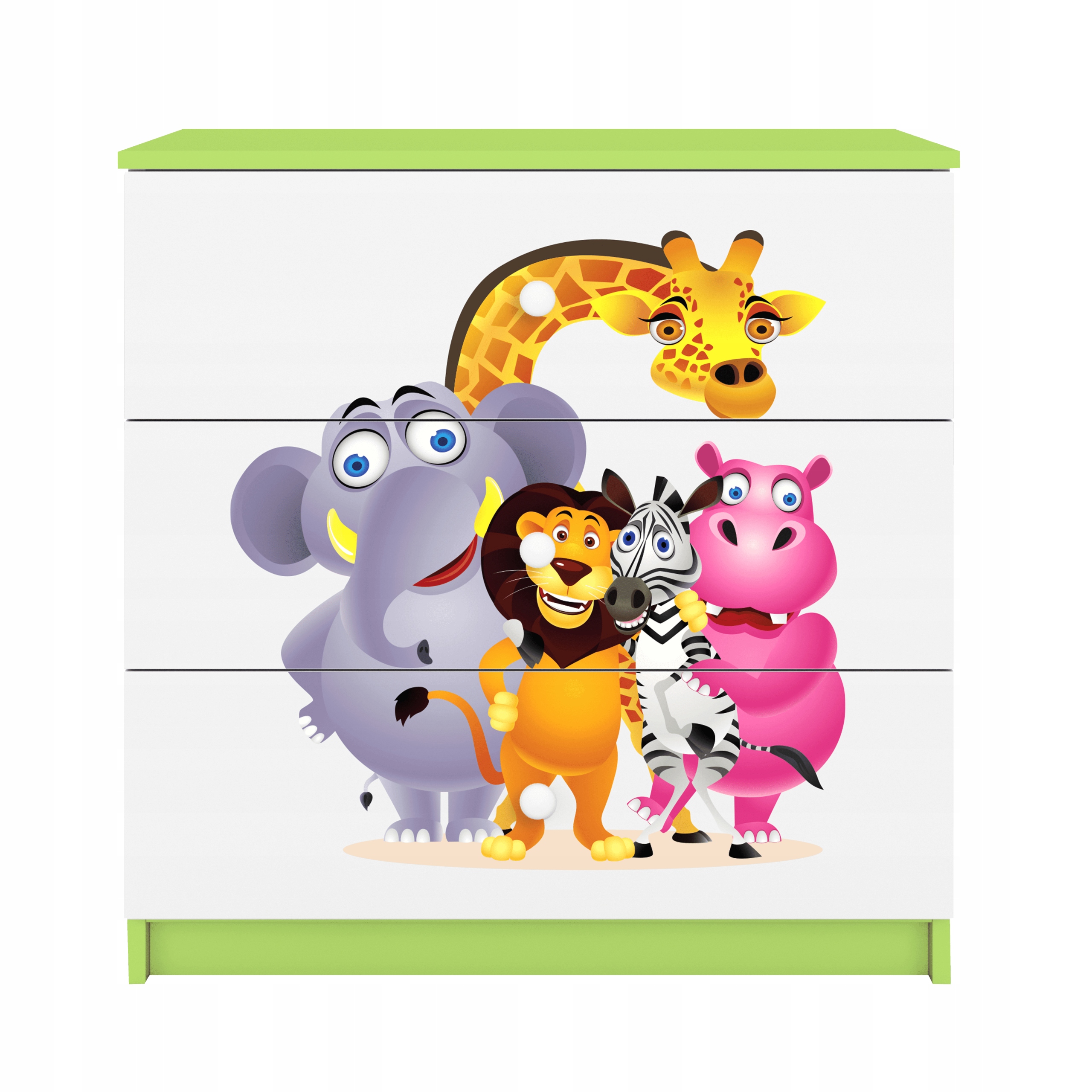 Komoda Babydreams zelená grafika víla křídla 80 cm