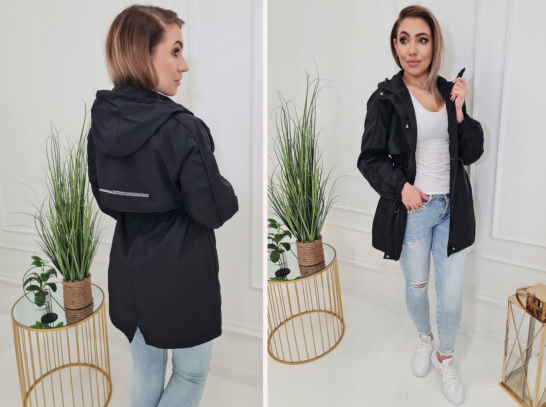 STYLOWA I WYGODNA PRZEJŚCIOWA PARKA KURTKA Z KAPTUREM KURTKI S Rodzaj parka