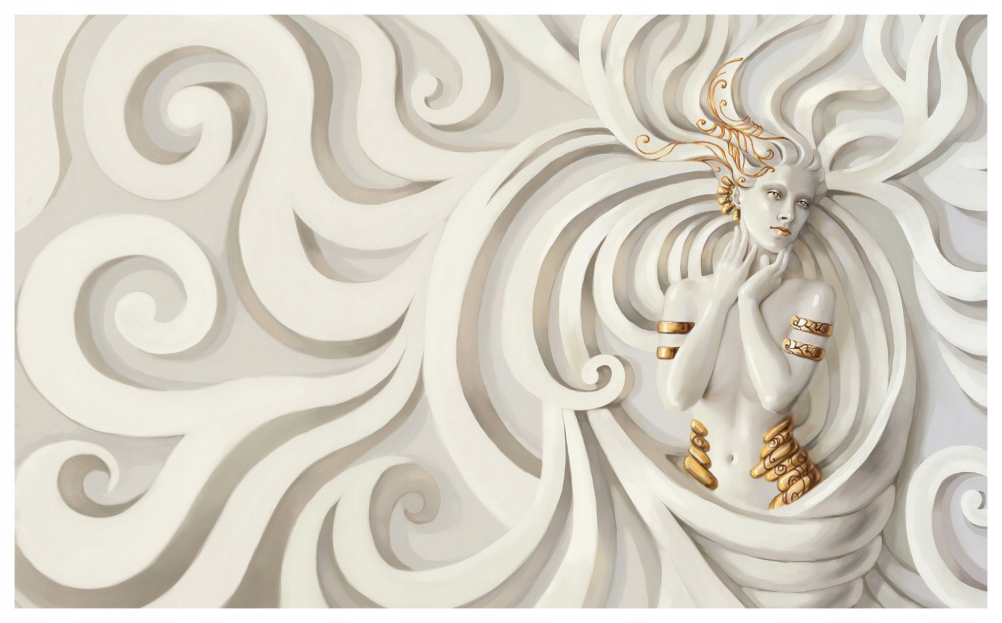 Vliesová fototapeta Zlatá žena abstrakce socha 312x219 lepidlo