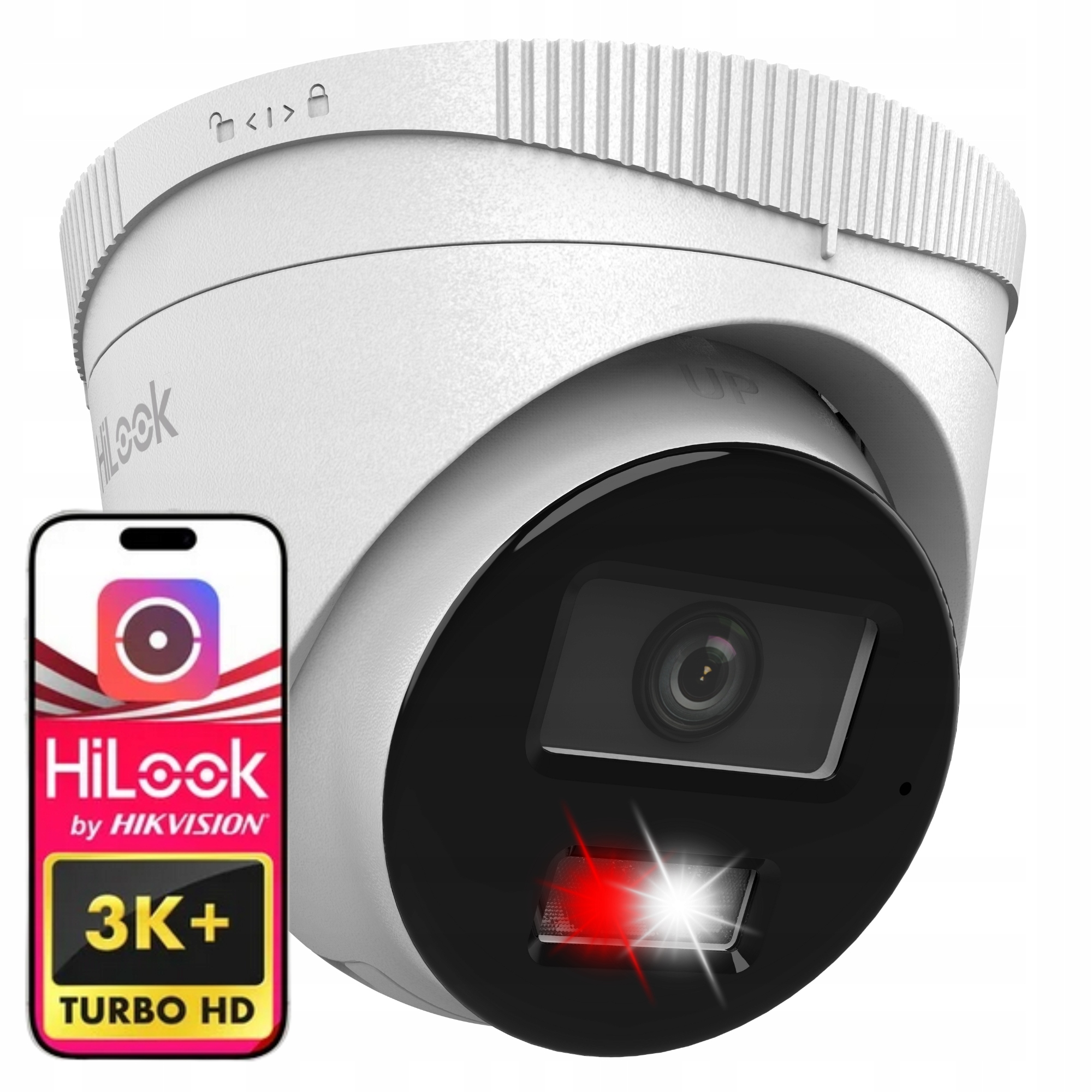 Kamera Zewnętrzna Ip 3K 6MP PoE HiLook IPCAM-T6-30DL Zdalny Dostęp Mikrofon