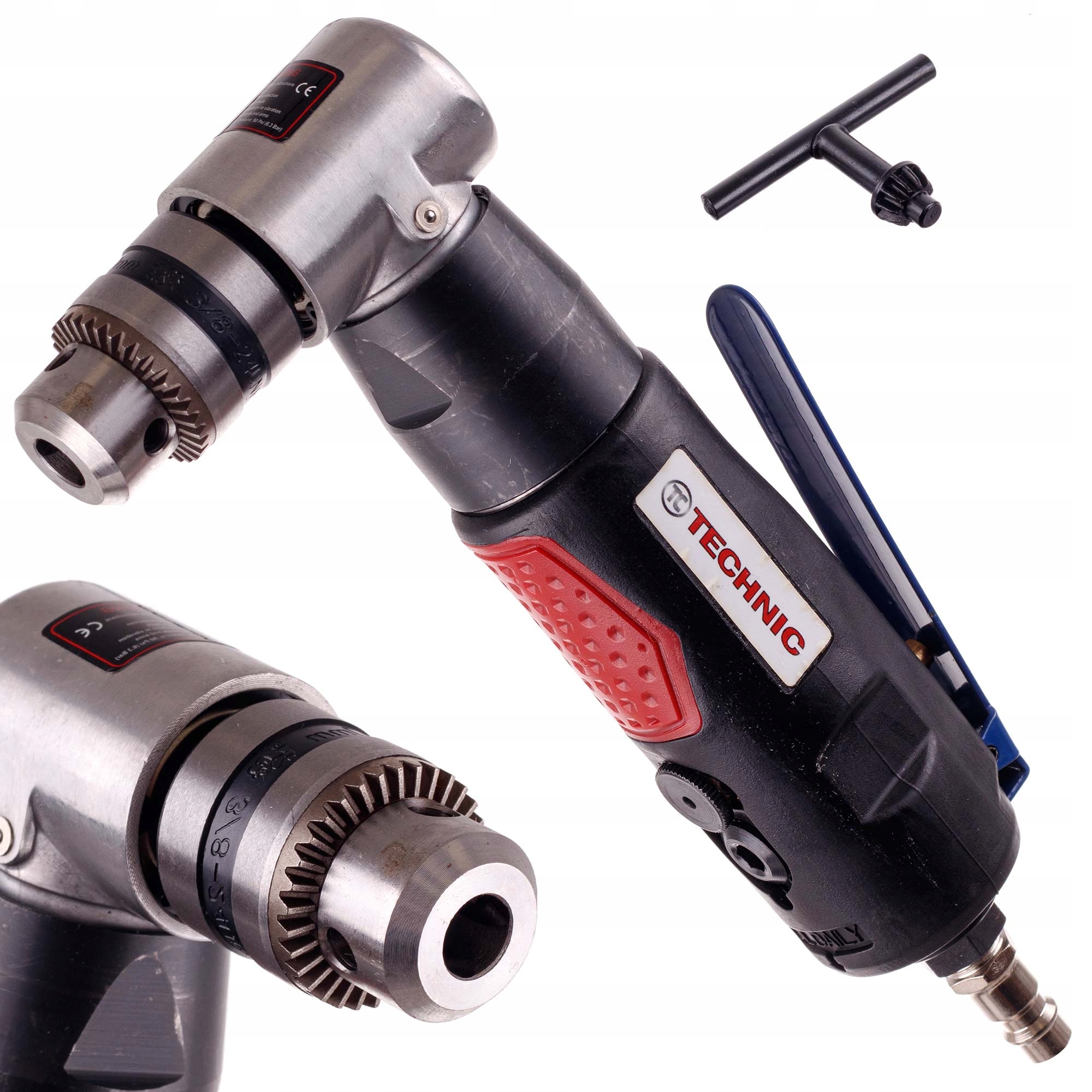 Pneumatická úhlová vrtačka 1,5 10 mm na klíček Nízká hlava 95 mm