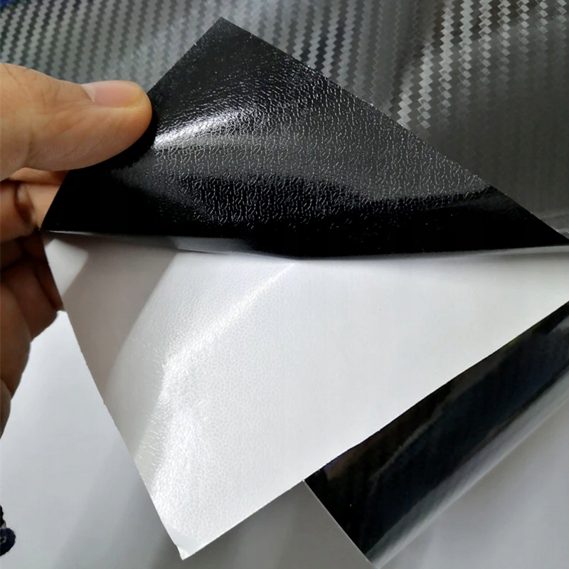 Folia Carbon Okleina Karbon 5D Czarna Połysk Na Rower Progi Laptop Auto Długość 50 cm