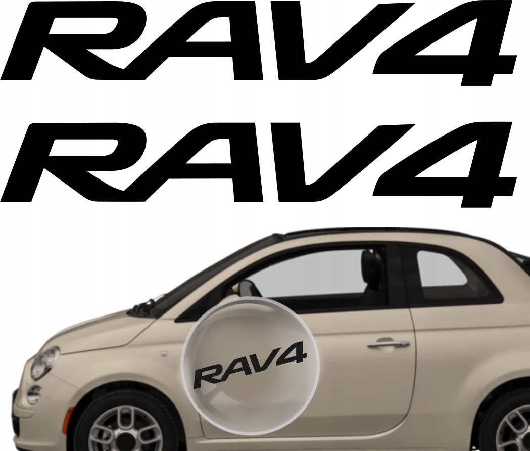 Naklejka wodoodporna, samochodowa, samoprzylepna Toyota Rav4 logo 30cm