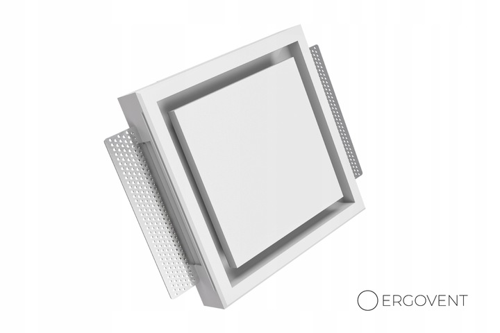 Stylowy gipsowy anemostat Ergovent 125 mm kwadrat