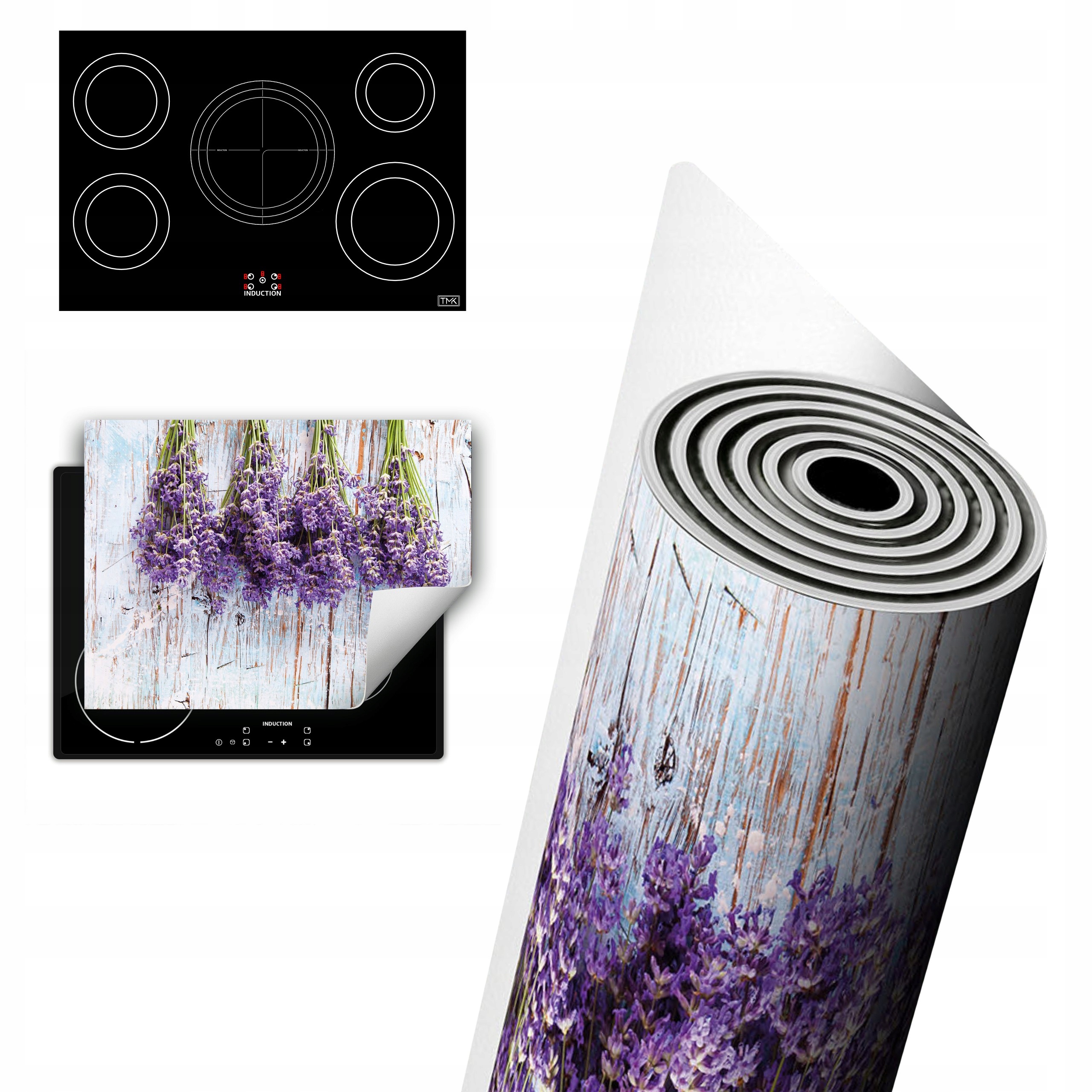 Vinylová Ochrana Na Indukci Deska 80x52 Dřevo Levandule