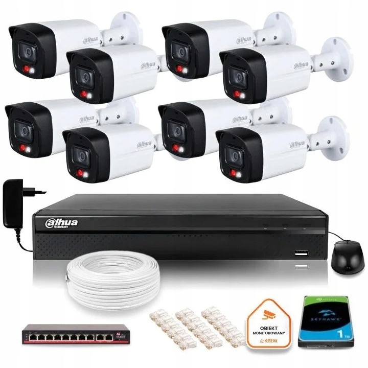 Sada na monitorovanie Ip 8x IPC-HFW1239TL1-A-IL 2MPx IR30 m