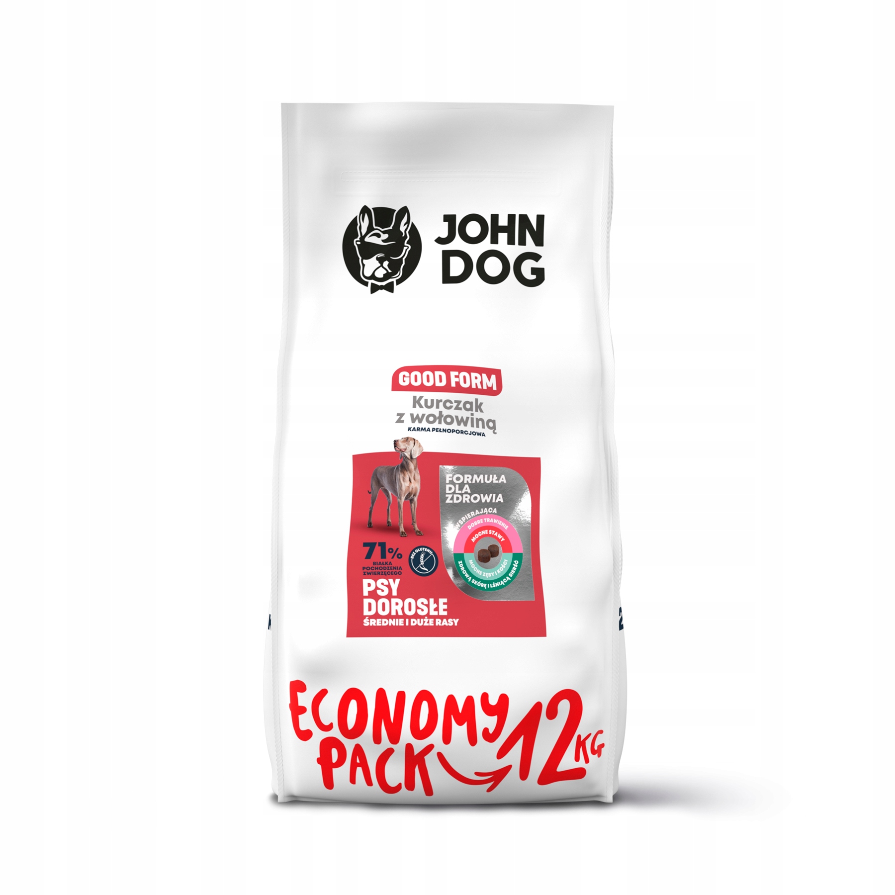 John Dog Good Form Kurczak Z Wołowiną 12kg rasy średnie i duże