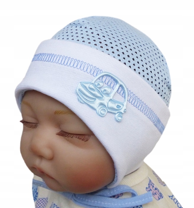 

Czapka noworodek wiązana Ażur ażurek Lato 36-38