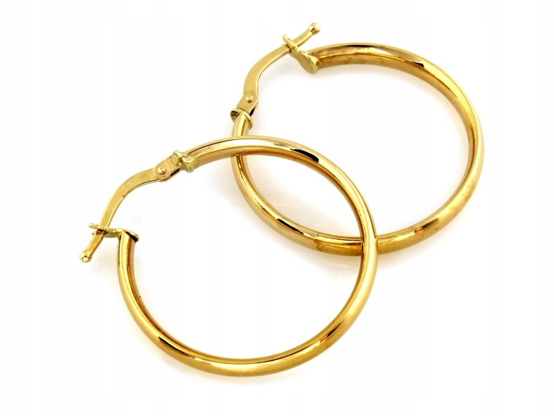 Náušnice zlaté dámské 585 kroužky stylové lesklé