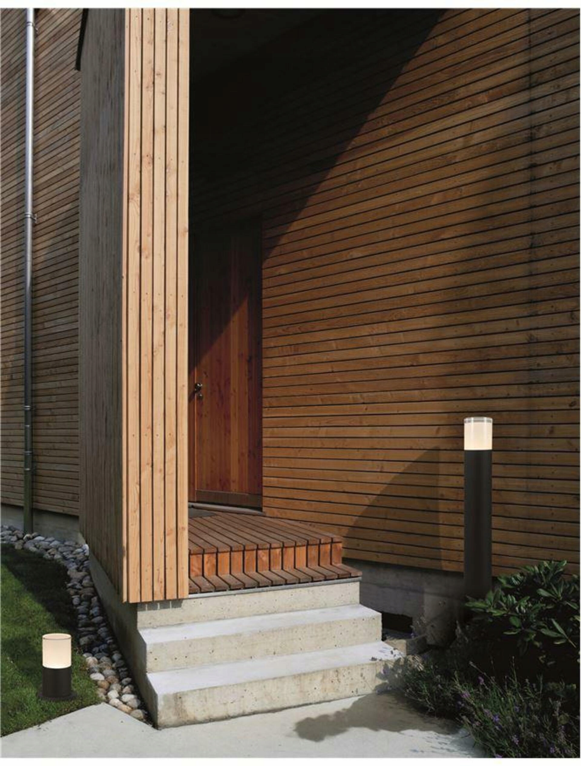 Nova Luce vonkajšie stĺpové svietidlo Noten Led čierny hliník číry a biely ak