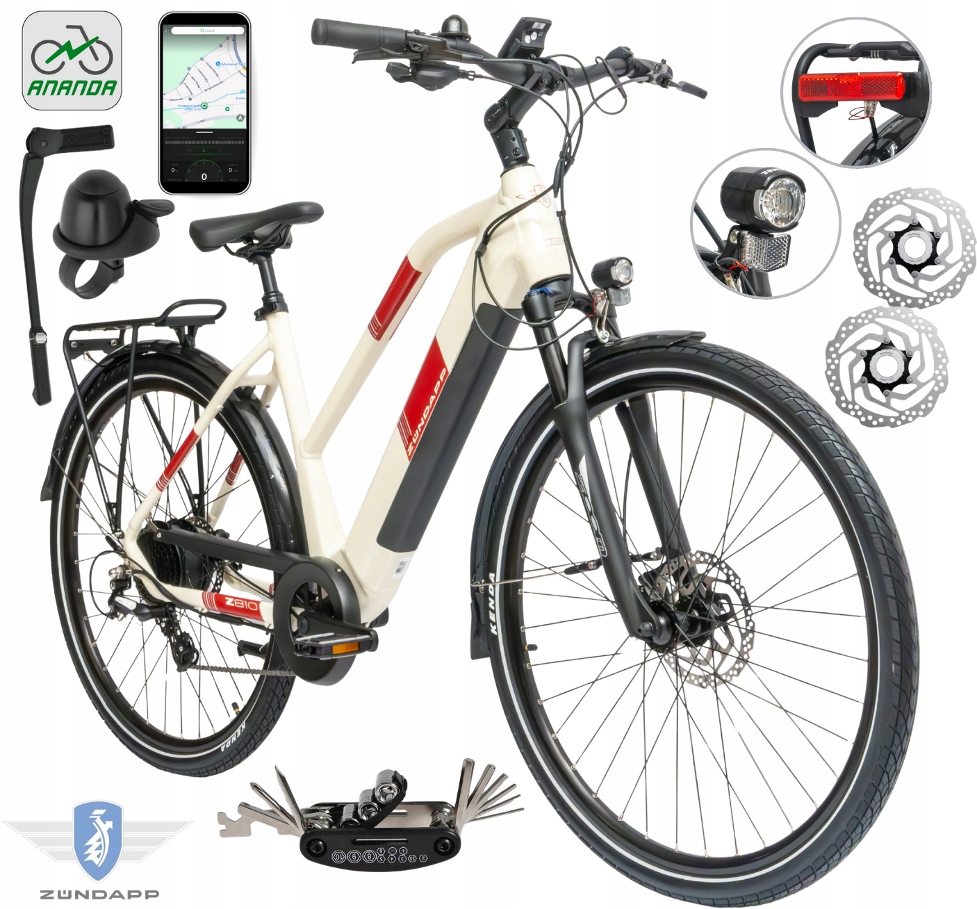 Rower Elektryczny Damski Trekkingowy 28" Shimano 250 W LCD Aplikacja