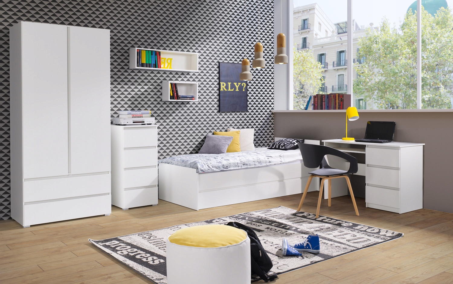 Regał biały white szafka na książki albumy CO3 92 Szerokość mebla 92 cm