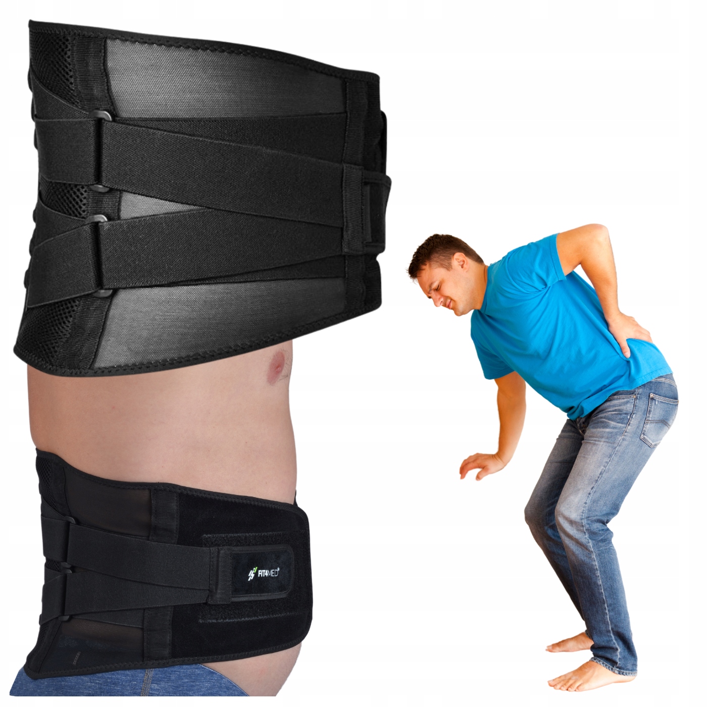Pás stabilizující páteř, bederní část FIT4MED, úleva od bolesti páteře