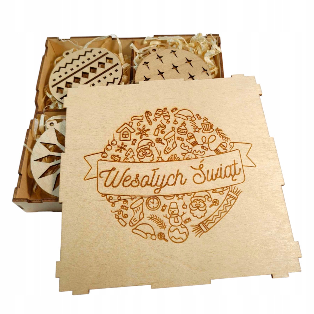 Vánoční Koule A dřevěné vánoční ozdoby, 24 kusů