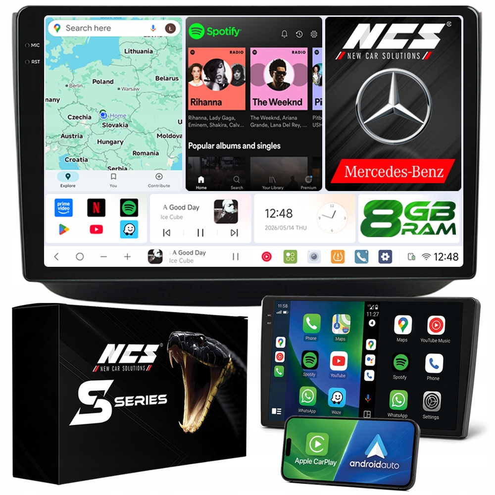 Rádio Navigace Ncs DS10 Mercedes-Benz Vito 2010-2015 Android 8GB Lte 10″