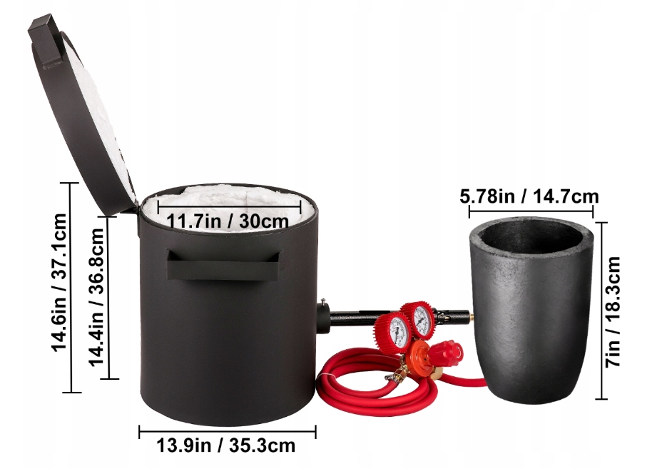 PIEC DO TOPIENIA METALI SREBRA ALUMINIUM ZŁOTA PROPANU TYGIEL 10KG Kod producenta PIEC DO TOPIENIA METALU