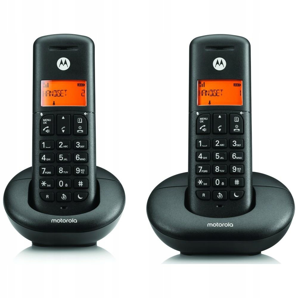 Bezdrátový stolní telefon sada 2 ks Motorola E202 černá