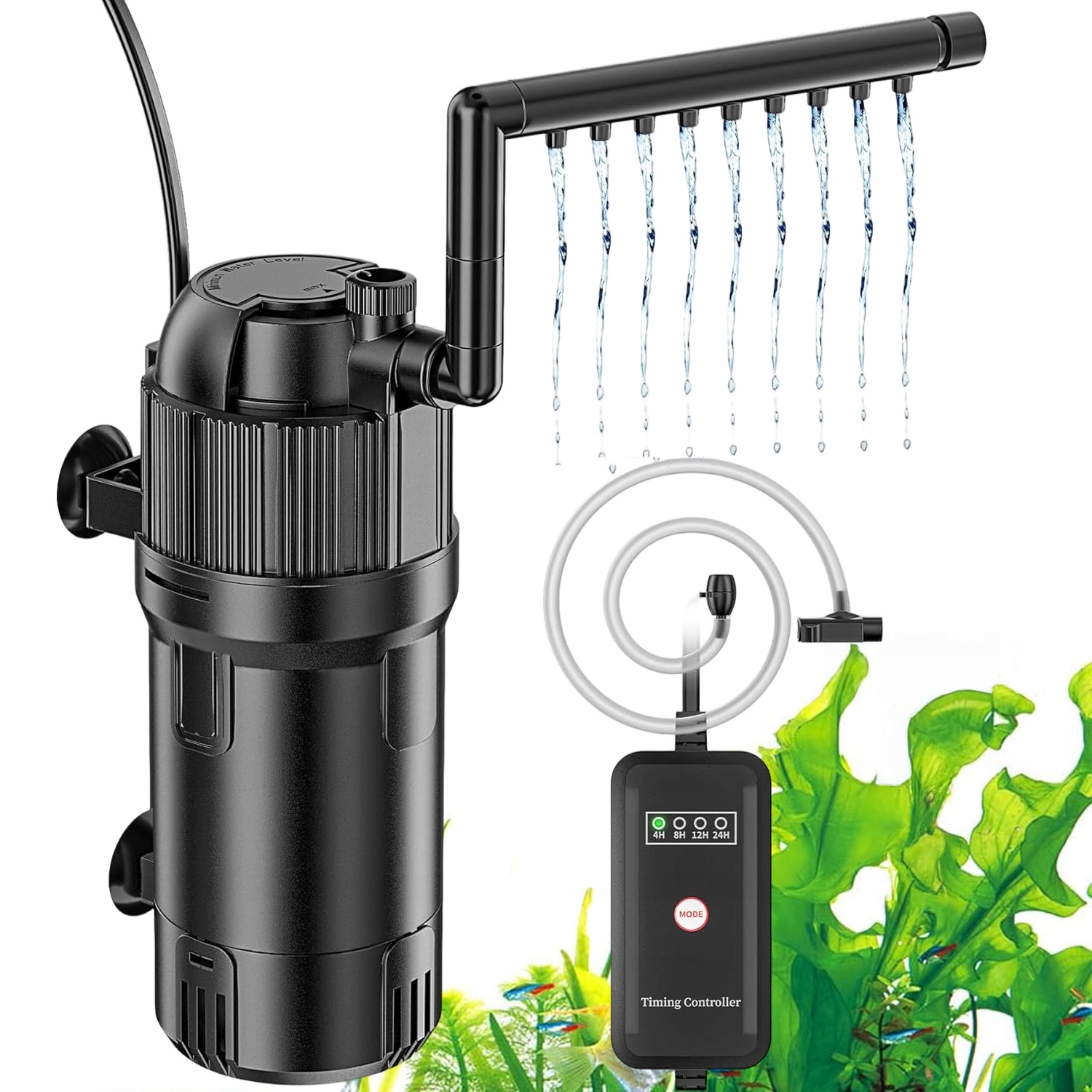 Levně Filtr Do Akvária S Uv Lampou Regulovatelný Průtok 400 L H Tichý Provoz