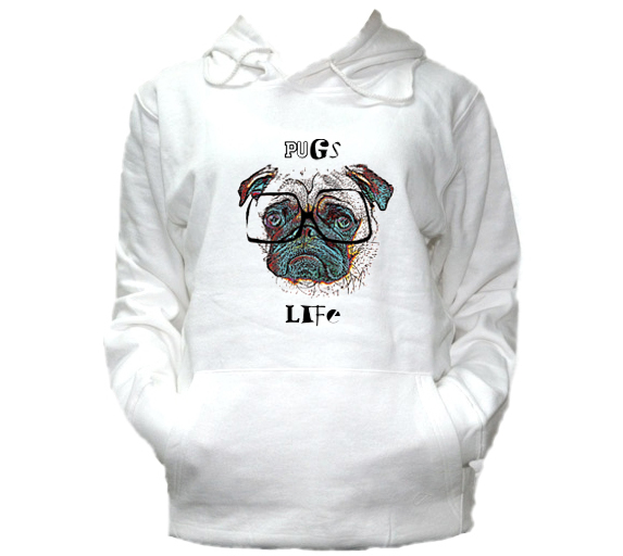 

Xs Bluza Kaptur Damska Mopsy Mops Pugs Śmieszne