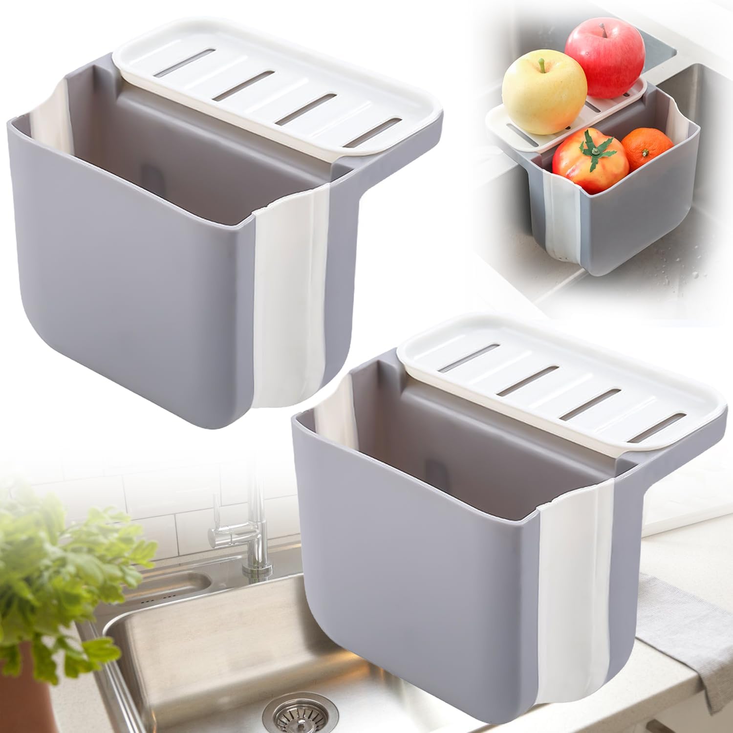 2 SZT. Ociekacz do zlewozmywaka, cedzak, składany, organizer na gąbkę