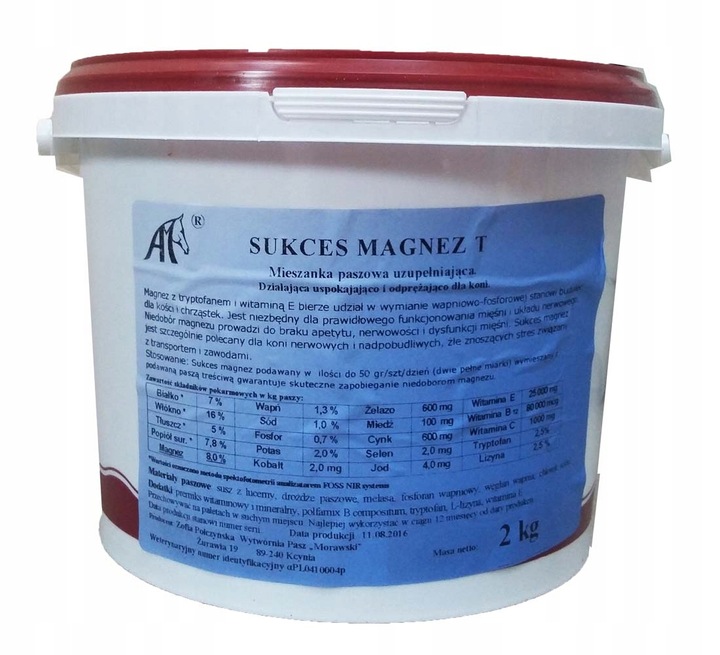 Sukces Magnez T pasza uspokaja i wspiera układ nerwowy koni horse 2 kg