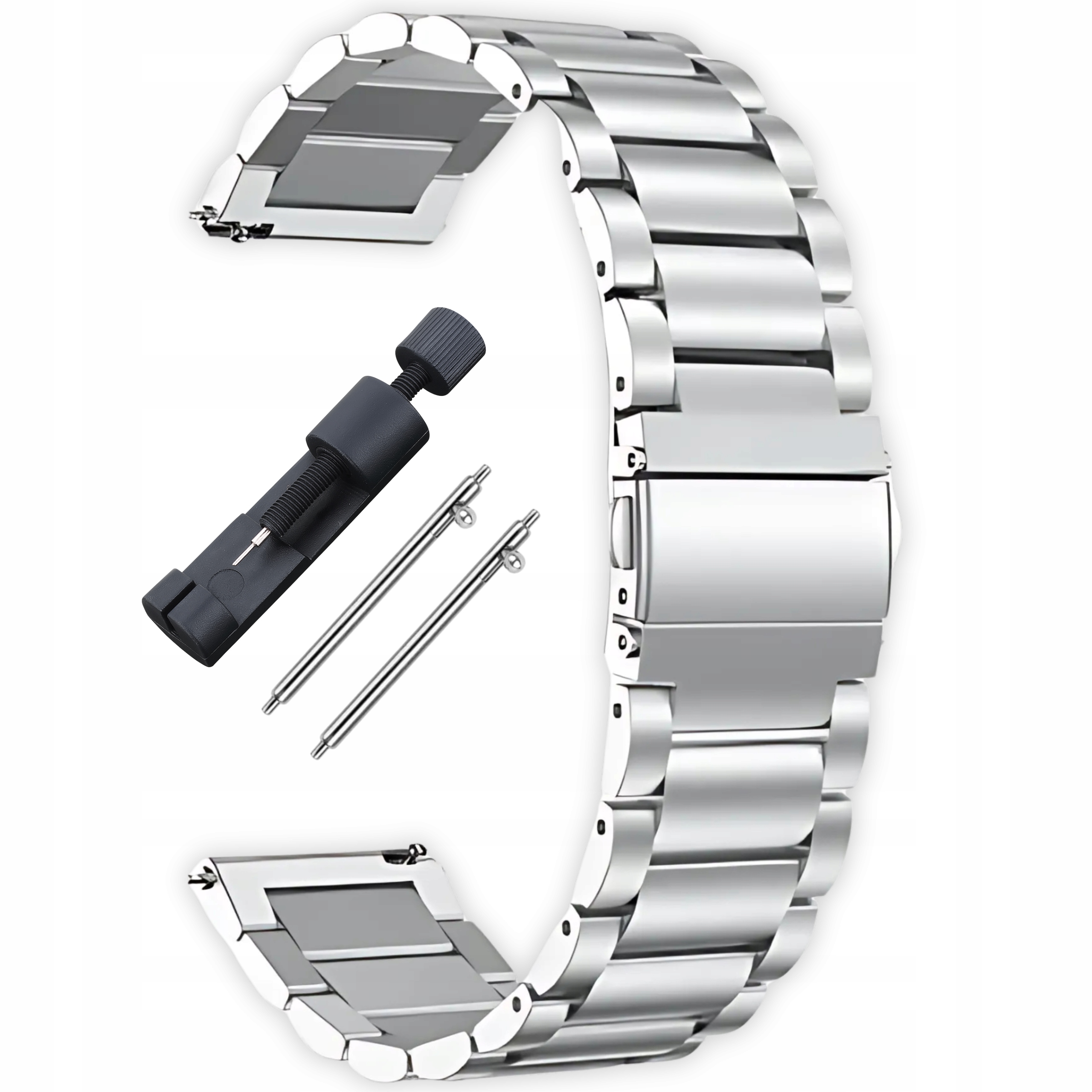 Pasek Bransoleta Do Zegarka Smartwatcha Uniwersalna 22mm Srebrna Teleskopy