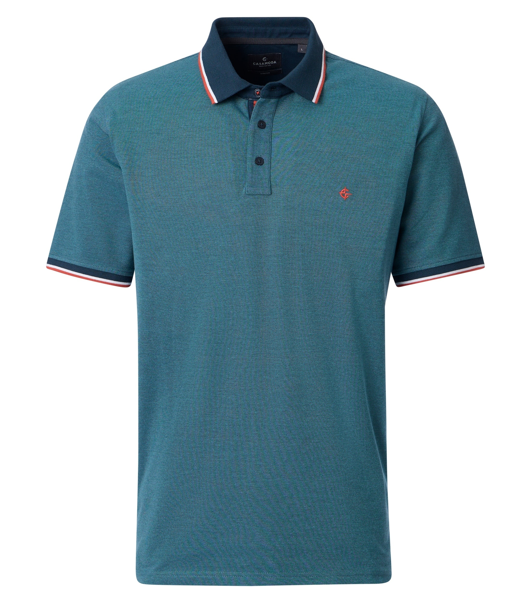 Casamoda Velké Rozměry Polokošile Piqué Bavlna Modrá 4XL 144 cm