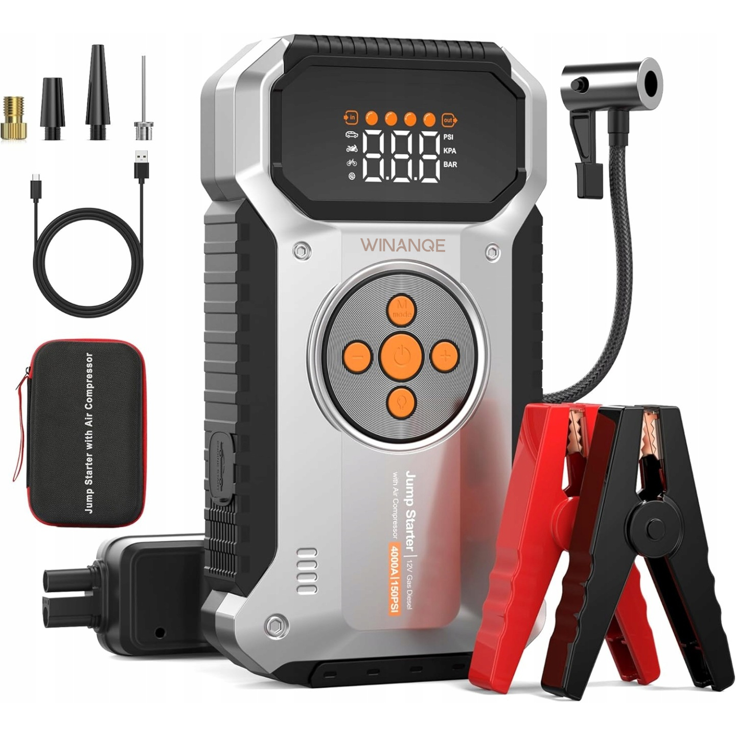 Booster Rozruchowy Jump Starter Powerbank Rozruch 6000A Z Kompresorem 10BAR